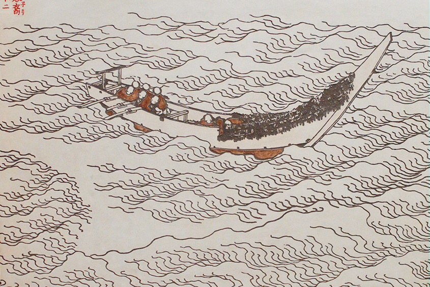 Hokusai – Bateau dans la baie Tago